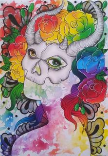 Rainbow Skull Girl