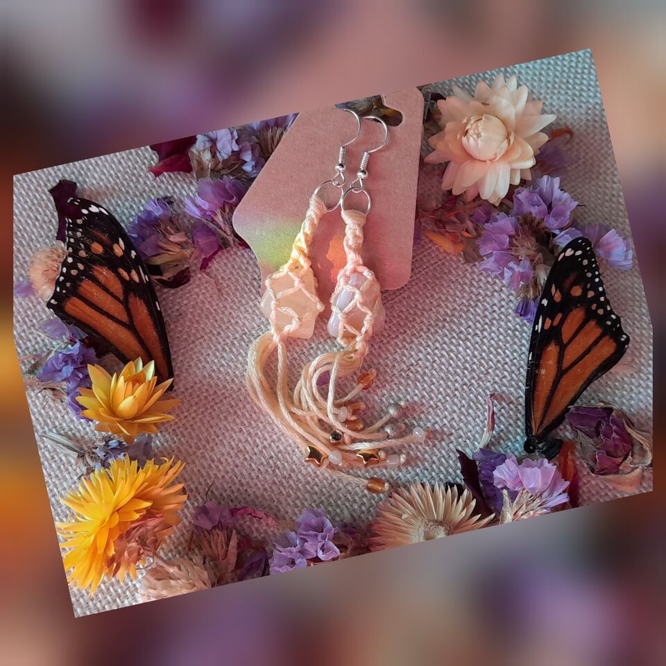 CITRINE MACRAME EARRINGS