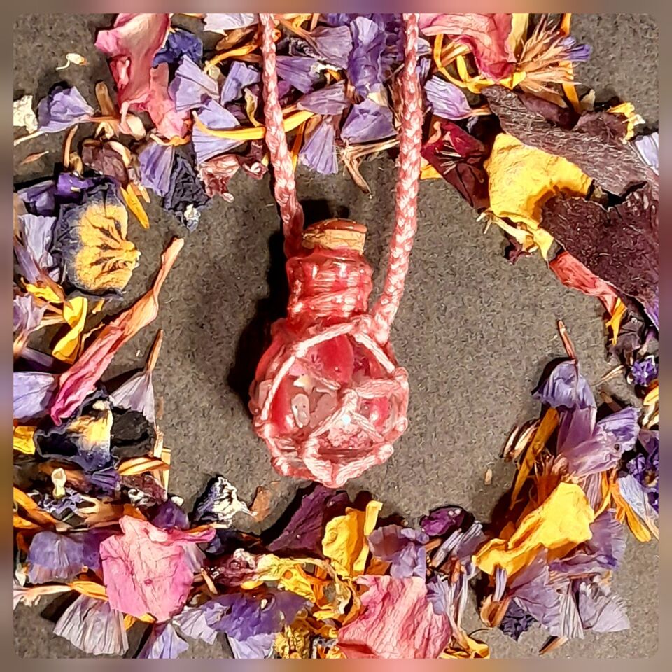 INTENTION BOTTLE PENDANT-Attracting & fostering gentler forms of love.