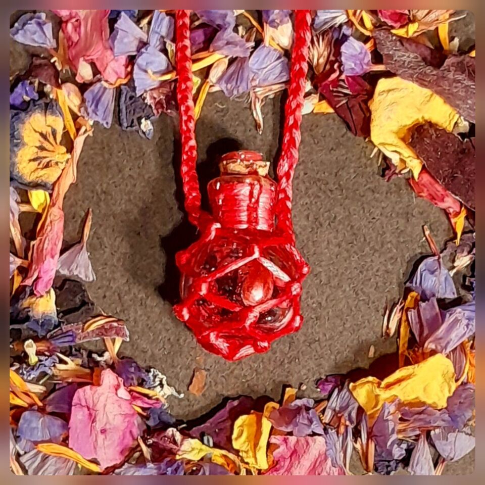 INTENTION BOTTLE PENDANT-Passion, Strength, Courage & Lust