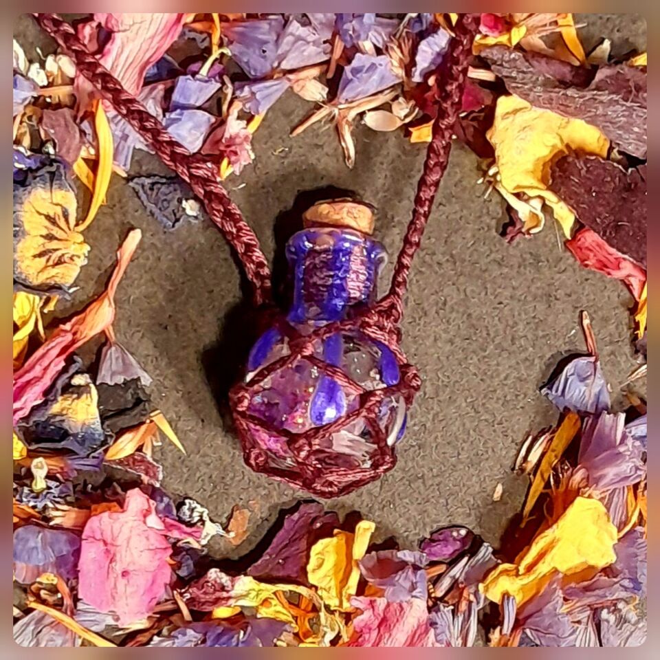 INTENTION BOTTLE PENDANT-Intuition, Spiritual Awareness & Inner Knowledge.