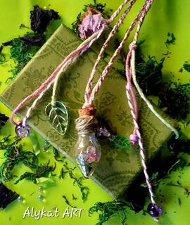 AURA AMETHYST CRYSTAL VIAL NECKLACE 1